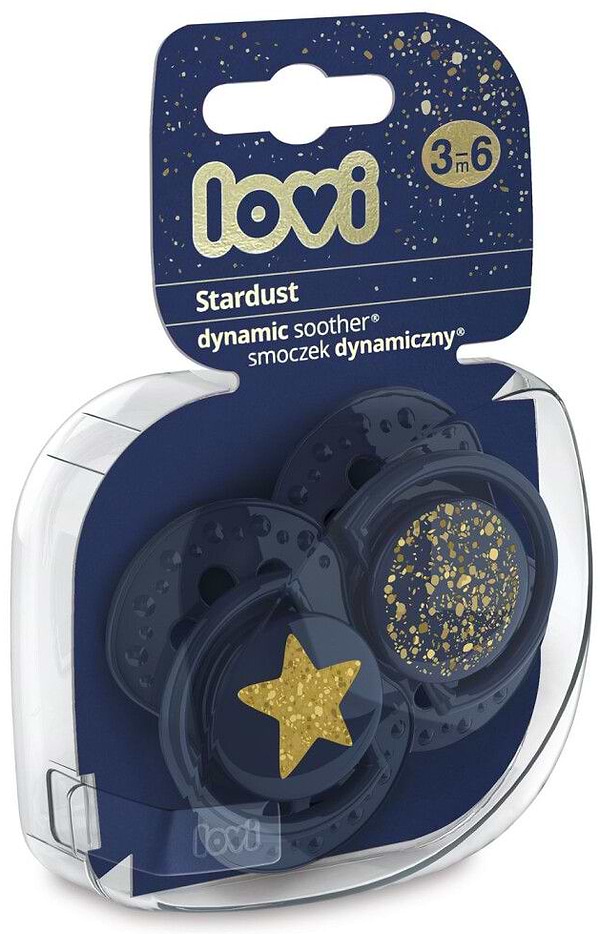 Фото - Симетрична пустушка Lovi Stardust 3-6 міс 2 шт. синя (22/893_blue)