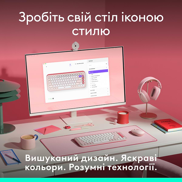 Фото - Клавіатура бездротова Logitech POP Icon Keys Rose (920-013073)