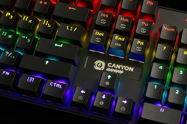 Фото - Клавіатура дротова ігрова Canyon Deimos GK-4 Rainbow LED ENG/UKR Black (CND-SKB4-US)