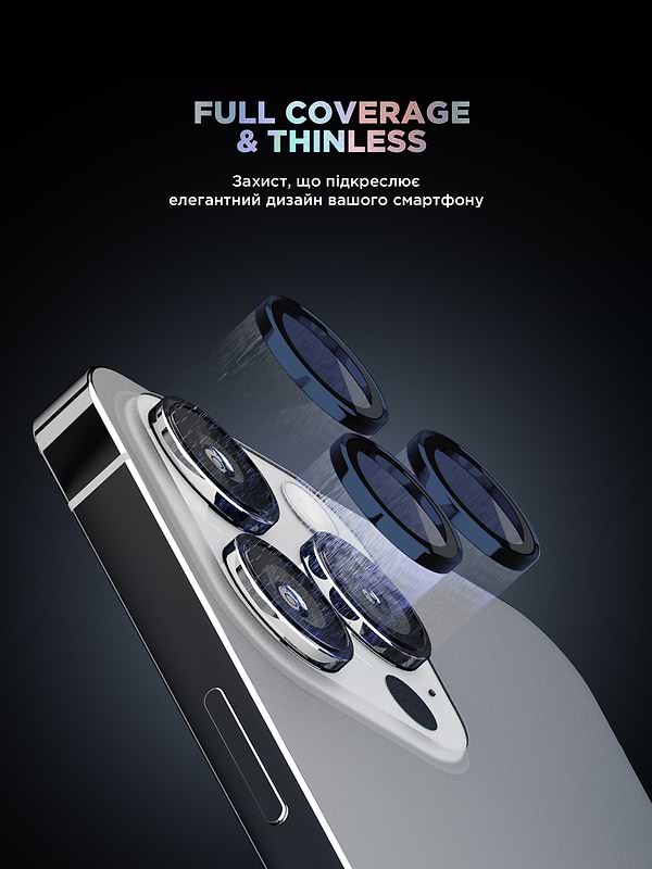 Фото - Захисне скло для смартфону Armorstandart для камери Supreme Black Icon for iPhone 15 Pro/15 Pro Max Blue Titanium (ARM76594)