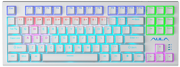 Фото - Клавиатура проводная Aula F3032 White keycaps, plus 21 Yellow keys KRGD Brown EN/UA (6948391201757)