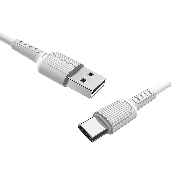 Фото - Кабель синхронізації даних BOROFONE BX16 USB to Type-C 2A, 1m White (6957531099468)