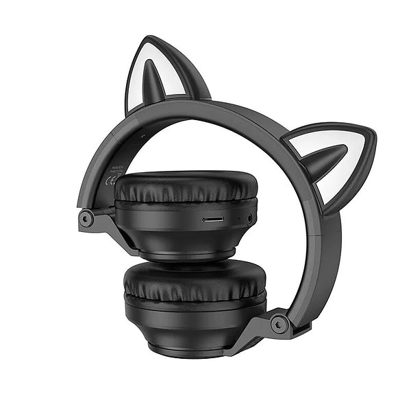 Фото - Наушники накладные беспроводные BOROFONE BO18 Cat ear Black (6974443384949)