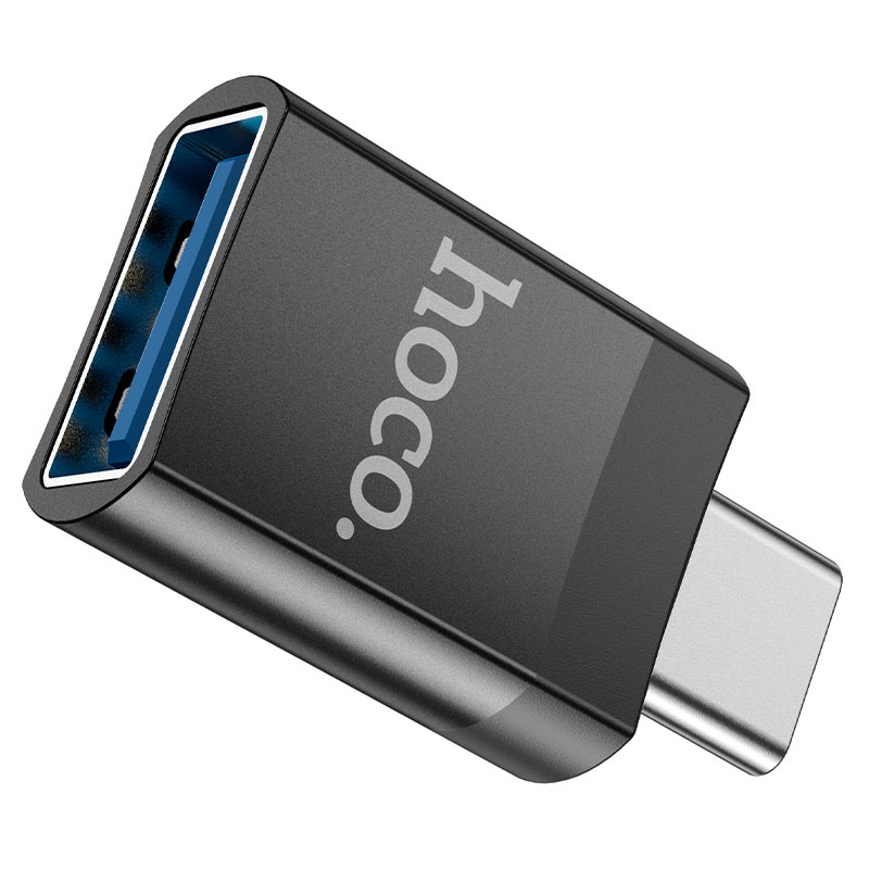 Фото - Переходник HOCO UA17 Type-C male to USB female USB3.0 adapter Black (6931474762016)