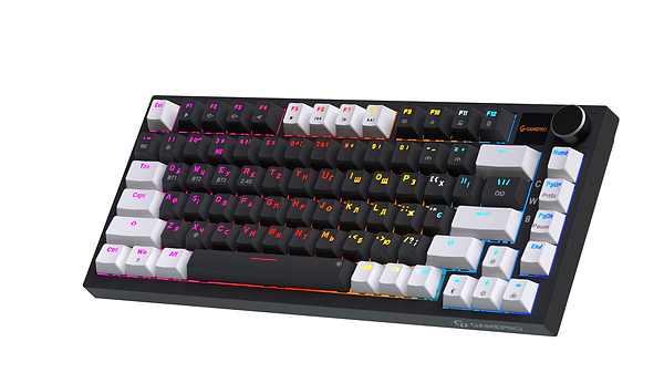 Фото - Клавіатура бездротова ігрова GamePro Asgard Valhalla Pro 75% Wireless/Bluetooth/USB Black (MK160B-D-Pro)