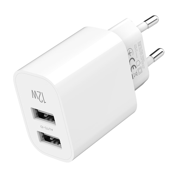 Фото - Мережевий зарядний пристрій MAKE 12W 2xUSB-A White (MCW-1221WH)