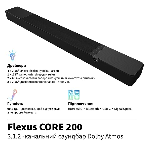 Фото - Саундбар Klipsch Flexus Core 200 Soundbar Black (1071984)
