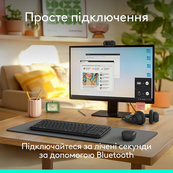 Фото - Клавиатура беспроводная Logitech K250 Wireless Keyboard Graphite UKR (920-013822)