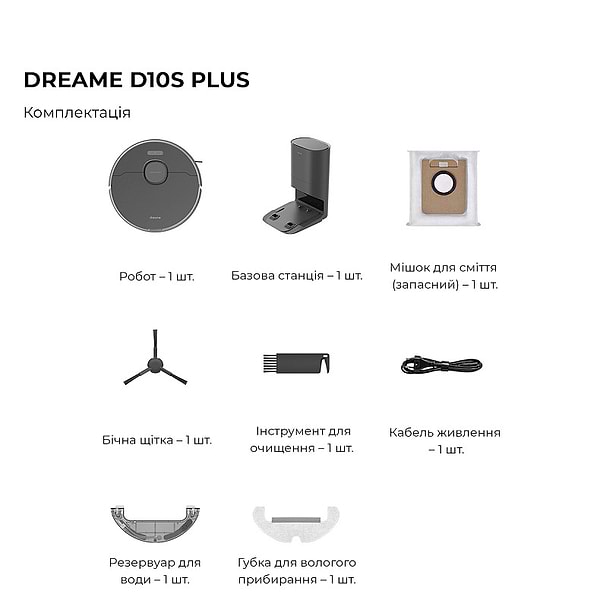 Фото - Робот-пылесос моющий Dreame D10s Plus (RLS6AD)