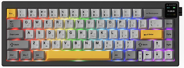 Фото - Клавіатура бездротова ігрова Ajazz AK650 Flying Fish Switch Black RGB With Screen (AK650-FF-BGY)