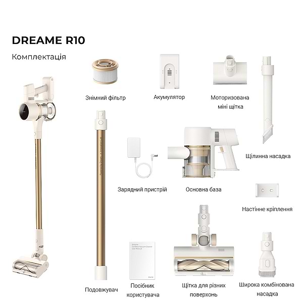 Фото - Пилосос ручний для дому Dreame R10 (VTV22B)