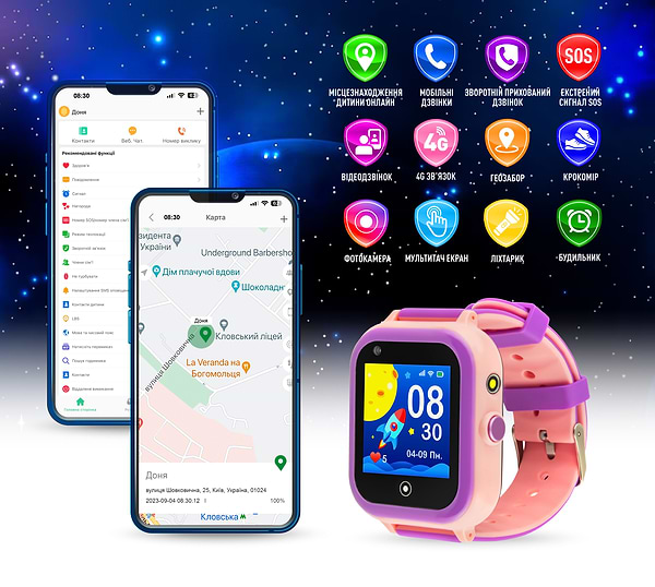 Фото - Уценка - Детские часы GARMIX PointPRO-200 4G/GPS/WIFI/VIDEO CALL PINK