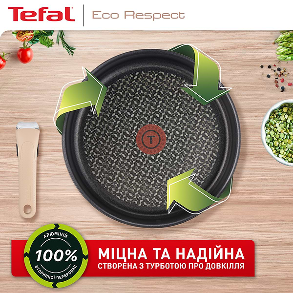 Фото - Набор сковород со съемной ручкой Tefal L6759103 Ingenio Eco Respect 3 пр.