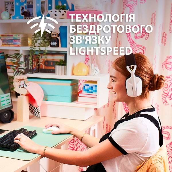 Фото - Гарнітура бездротова ігрова Logitech Wireless Gaming Combo G435SE/G305SE - Black/White/Lime (981-001162)
