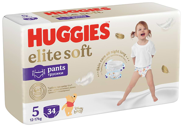 Фото - Одноразовые подгузники-трусики Huggies Elite Soft Pants Размер 5 (12-17кг), 34 шт. (5029053549354)