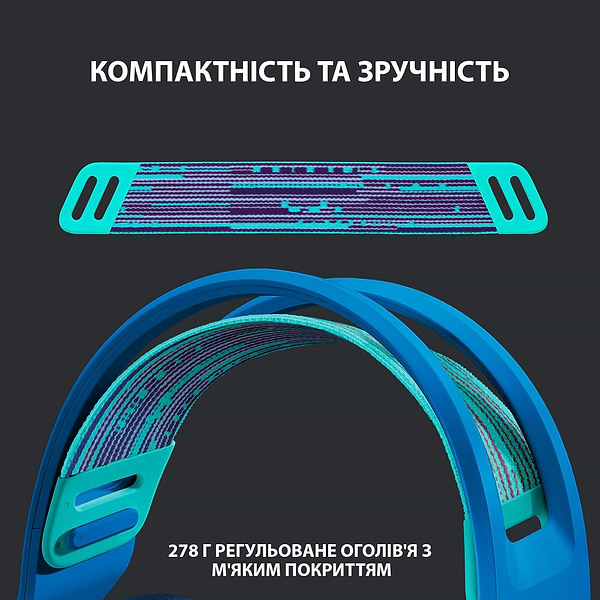 Фото - Гарнітура бездротова ігрова Logitech G733 Lightspeed Blue (981-000943)