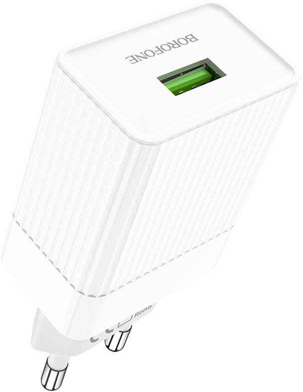Мережевий зарядний пристрій BOROFONE BA47A QC3.0 3A 18W White (6931474728296)
