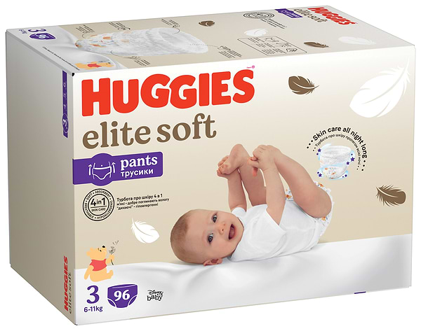 Фото - Одноразові підгузки-трусики Huggies Elite Soft Pants Розмір 3 (6-11кг), 96 шт. (5029053582443)