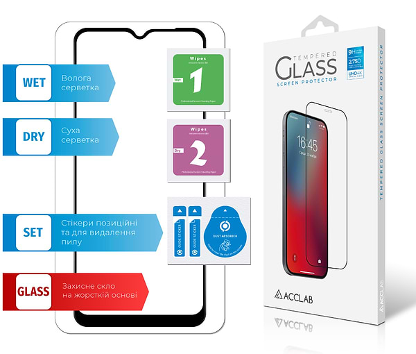 Фото - Захисне скло для смартфону ACCLAB Full Glue for Oppo A58 4G Black (1283126583452)