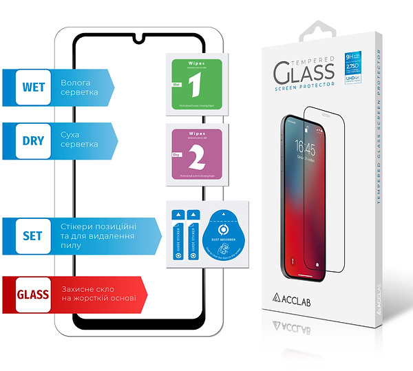 Фото - Захисне скло для смартфону ACCLAB Full Glue for Xiaomi Poco C65 Black (1283126583636)