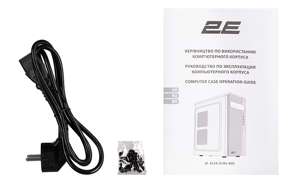 Фото - Корпус 2E Alfa E185-400 з БЖ Black (2E-E185-400)
