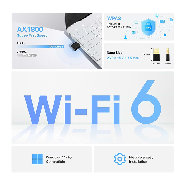 Фото - USB-адаптер мережі WiFi TP-Link Archer TX20U Nano