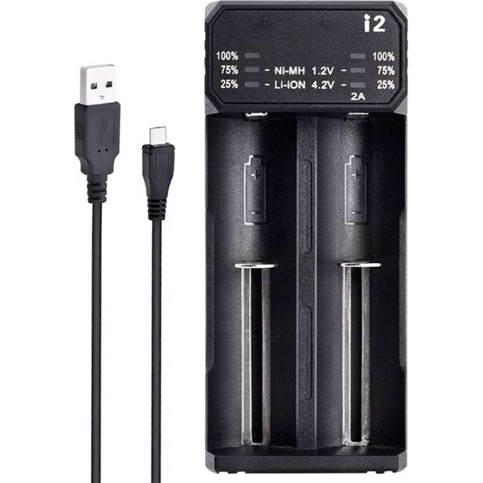 З/пристрій для акумуляторів AA/AAA Essager for 2 LED Black (ECDQ-I201) - Фото 1