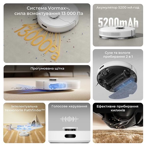 Фото - Робот-пилосос миючий Dreame Bot F10 White (RLF11SA)