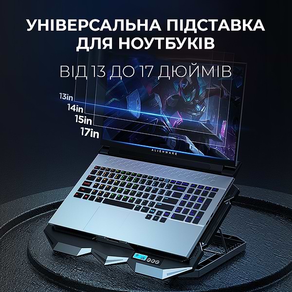 Фото - Підставка під ноутбук охолоджуюча Dyxon FIX COOLING 10 Black (DXNLSFC10B)