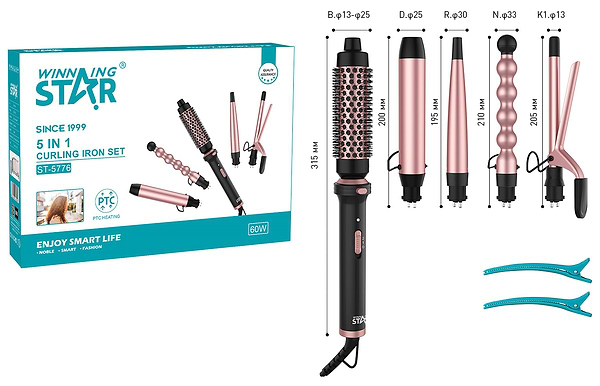 Фото - Стайлер WinningStar 5в1 ST-5776 Black (WNNGS-ST-5776-BK)