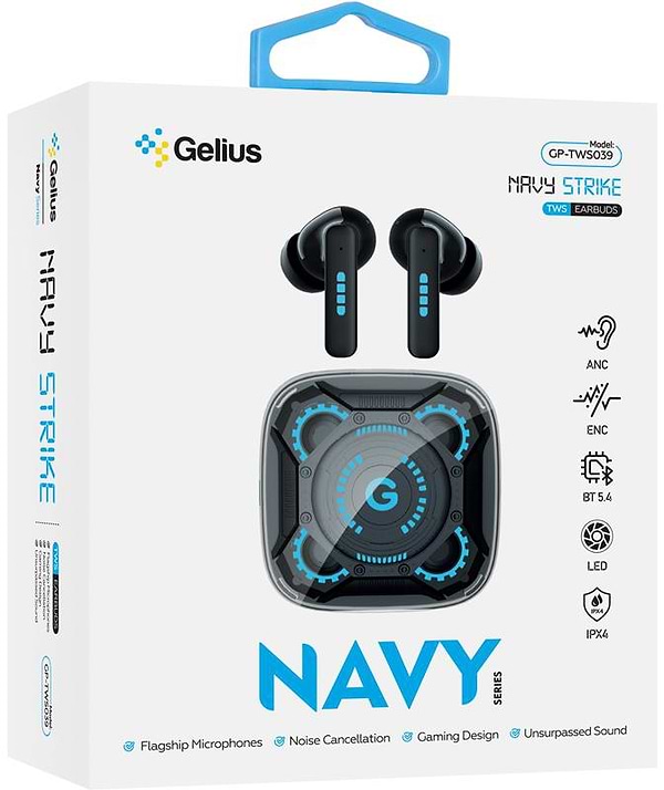 Фото - Навушники вкладиші бездротові TWS Gelius NavyStrike GP-TWS039 Black (97445)