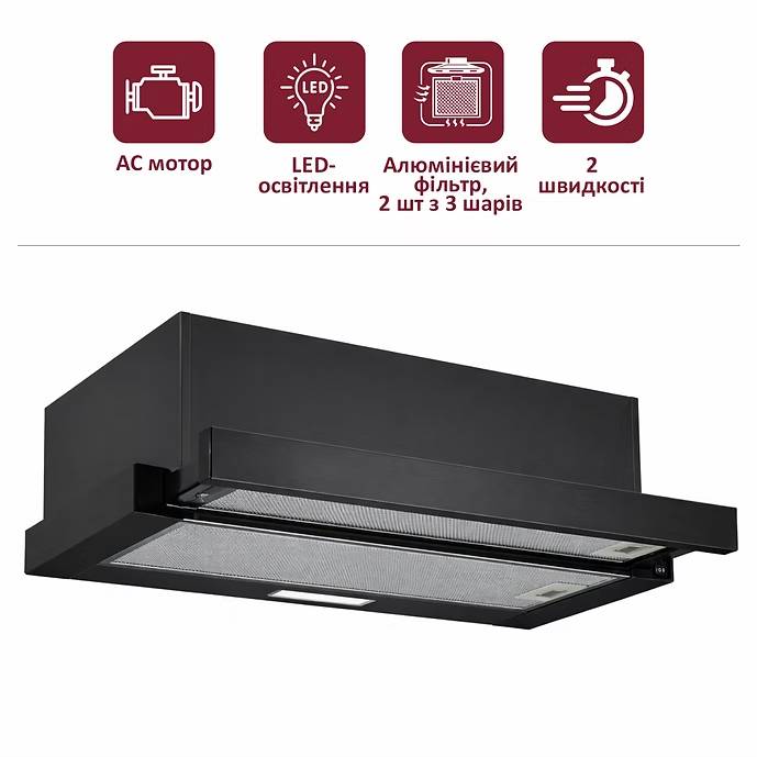 Фото - Витяжка вбудована Prime Technics PVTS 6561 BG