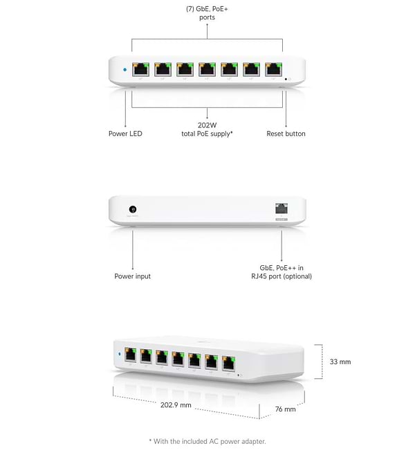 Фото - Коммутатор локальної мережі (Switch) Ubiquiti USW-ULTRA-210W