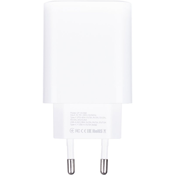 Фото - Сетевое зарядное устройство Gelius iCable GP-UCN010 Type-C to Type-C 1,2m 60W White (102013)