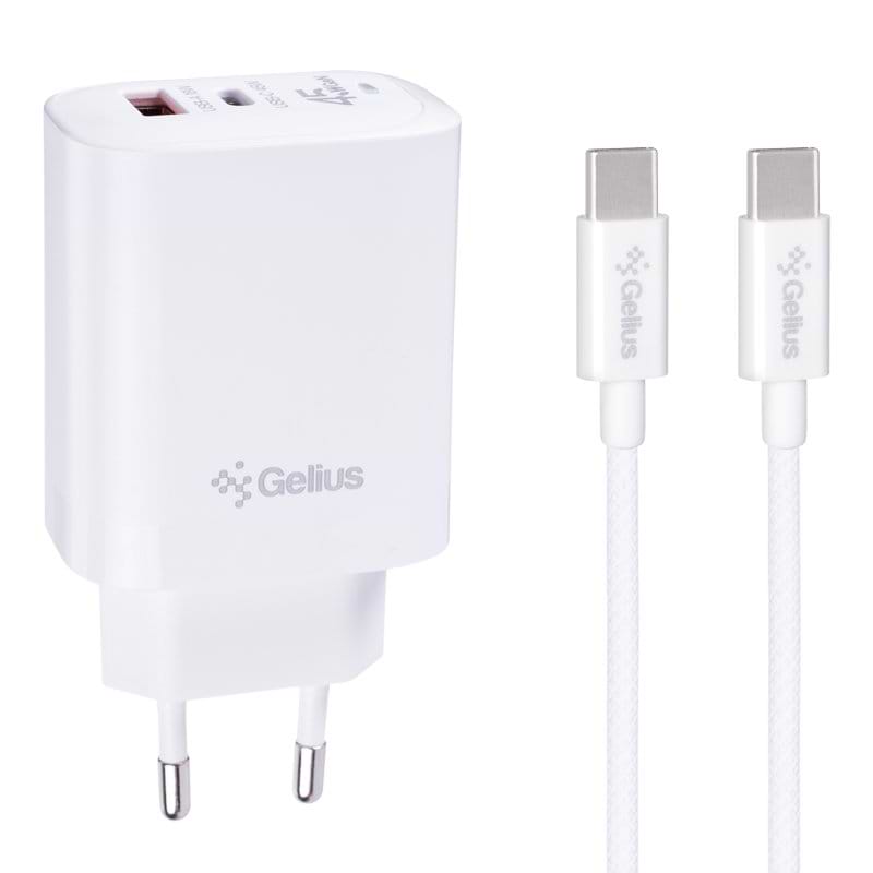 Фото - Сетевое зарядное устройство Gelius iCable GP-UCN010 Type-C to Type-C 1,2m 60W White (102013)