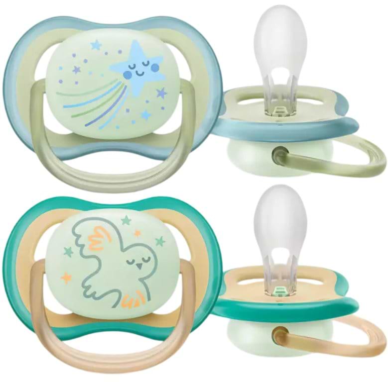 Ортодонтическая пустышка Philips Avent Ultra Air ночная 0-6 міс ( SCF376/18) - Фото 1