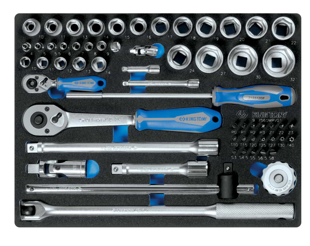 Набір торцевих голівок KING TONY 1/2" 60 шт. (9-7560MRV01)