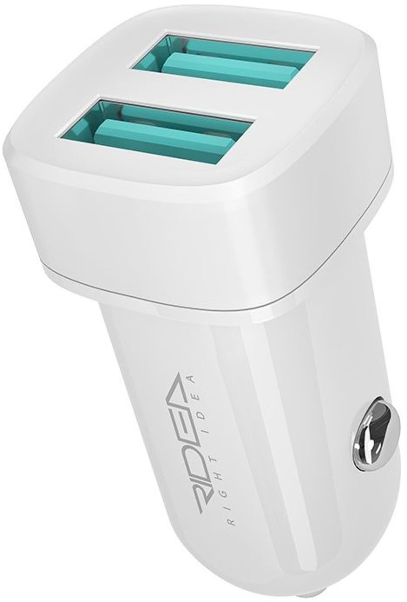 Автомобільний зарядний пристрій Ridea Grand Lightning 2USB 2.4 A White (RCC-21312)