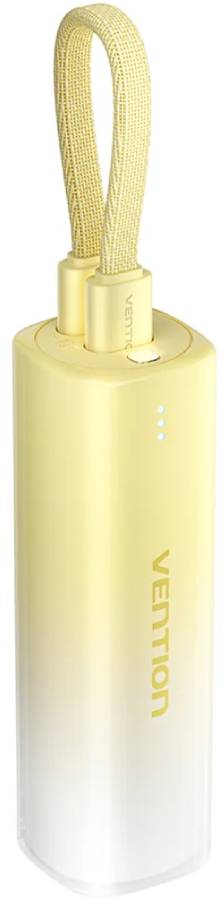 Батарея мобільна Vention 5000mAh 20W PD, USB-C In/Out, Lightning In/Out, with cable, Gradient Yellow (FHWY0) - Фото 1
