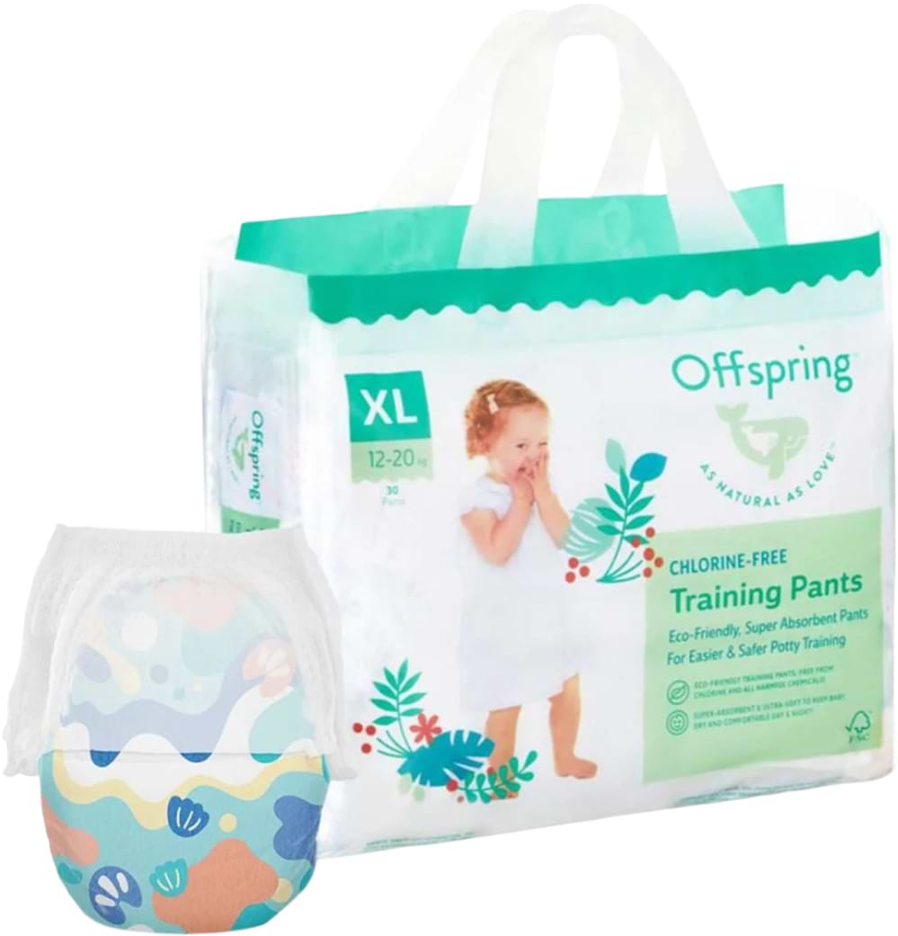 Одноразові підгузки-трусики Offspring розмір XL 12-20 кг, 30 шт. Підводний світ (DP-OI-FAP-XL30P-AQT)