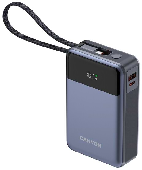 Фото - Батарея мобильная Canyon OnPower 600 built-in cable 20000 mAh PD65W Dark Grey (CNS-CPB600DG)