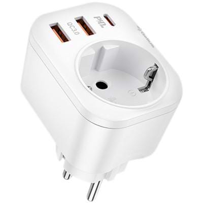 Сетевое зарядное устройство Gelius Moxie GP-HC050 2USB (QC3.0)+Type-C (PD20W) White (90472) - Фото 1