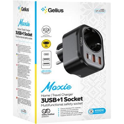 Фото - Мережевий зарядний пристрій Gelius Moxie GP-HC050 2USB (QC3.0)+Type-C (PD20W) White (90472)