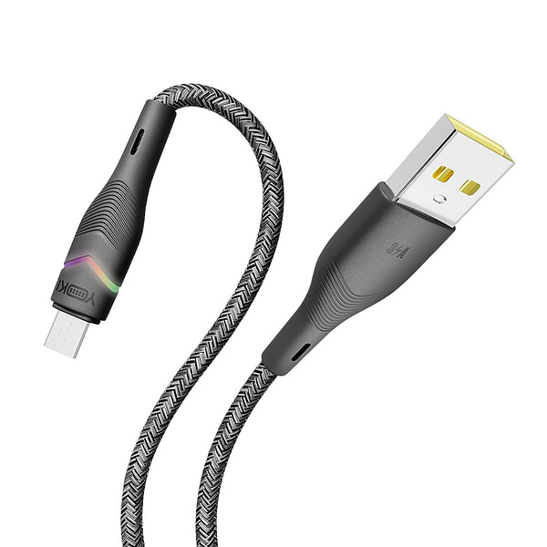 Фото - Кабель синхронизации данных YOKI RGB Micro 3A 1.2m Black (YK-RG24)