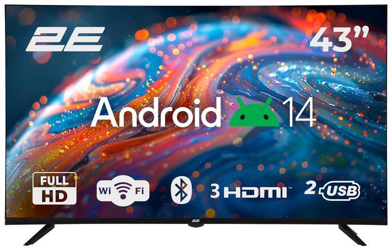 Телевізор 2E 2E-43A07B Black - Фото 1