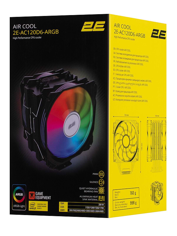 Фото - Процесорний кулер 2E Gaming Air Cool (2E-AC120D6-ARGB)