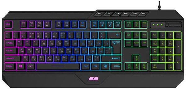 Фото - Клавіатура дротова ігрова 2E KG315 RGB USB Black Ukr (2E-KG315UBK)
