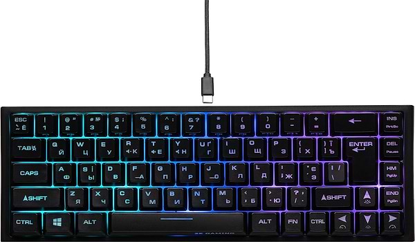 Фото - Клавіатура дротова ігрова 2E KG350 RGB 68key USB Black Ukr (2E-KG350UBK)
