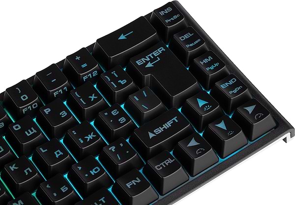 Фото - Клавіатура дротова ігрова 2E KG350 RGB 68key USB Black Ukr (2E-KG350UBK)