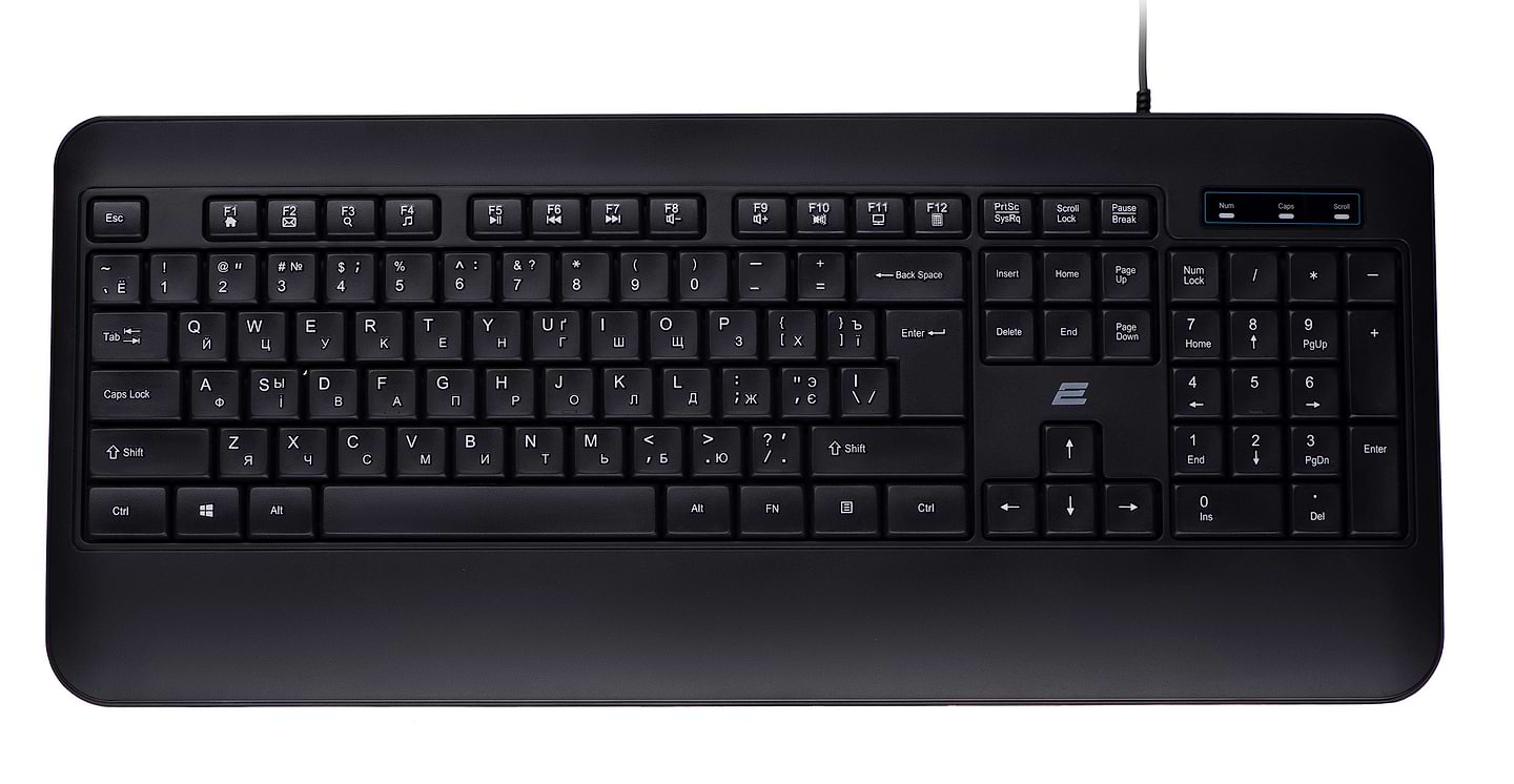 Клавиатура проводная 2E KS109 USB Black (2E-KS109UB) - Фото 1